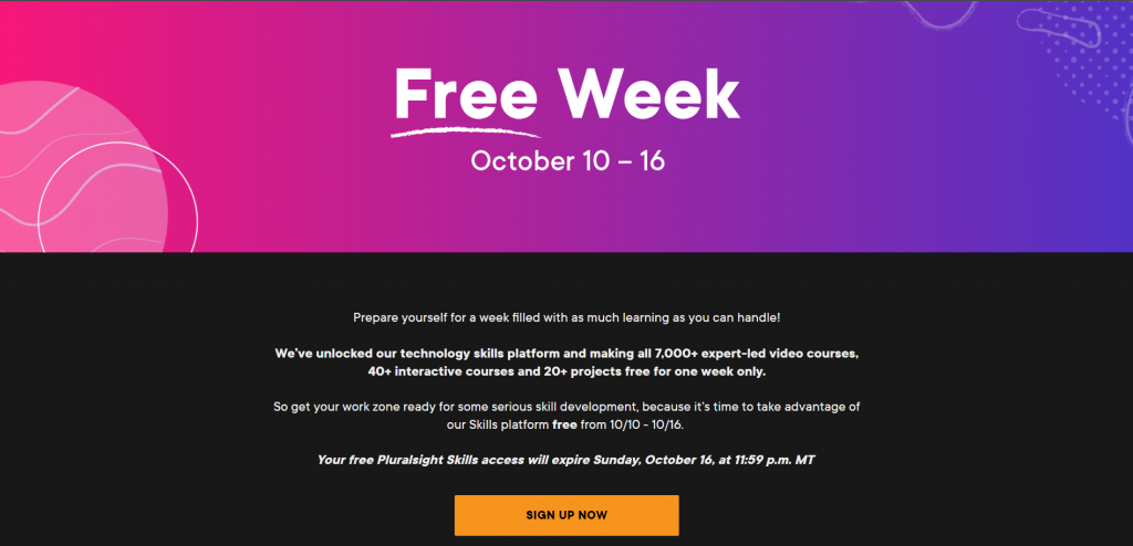 Pluralsight FREE WEEK - Get Premium Tech Courses For FREE!